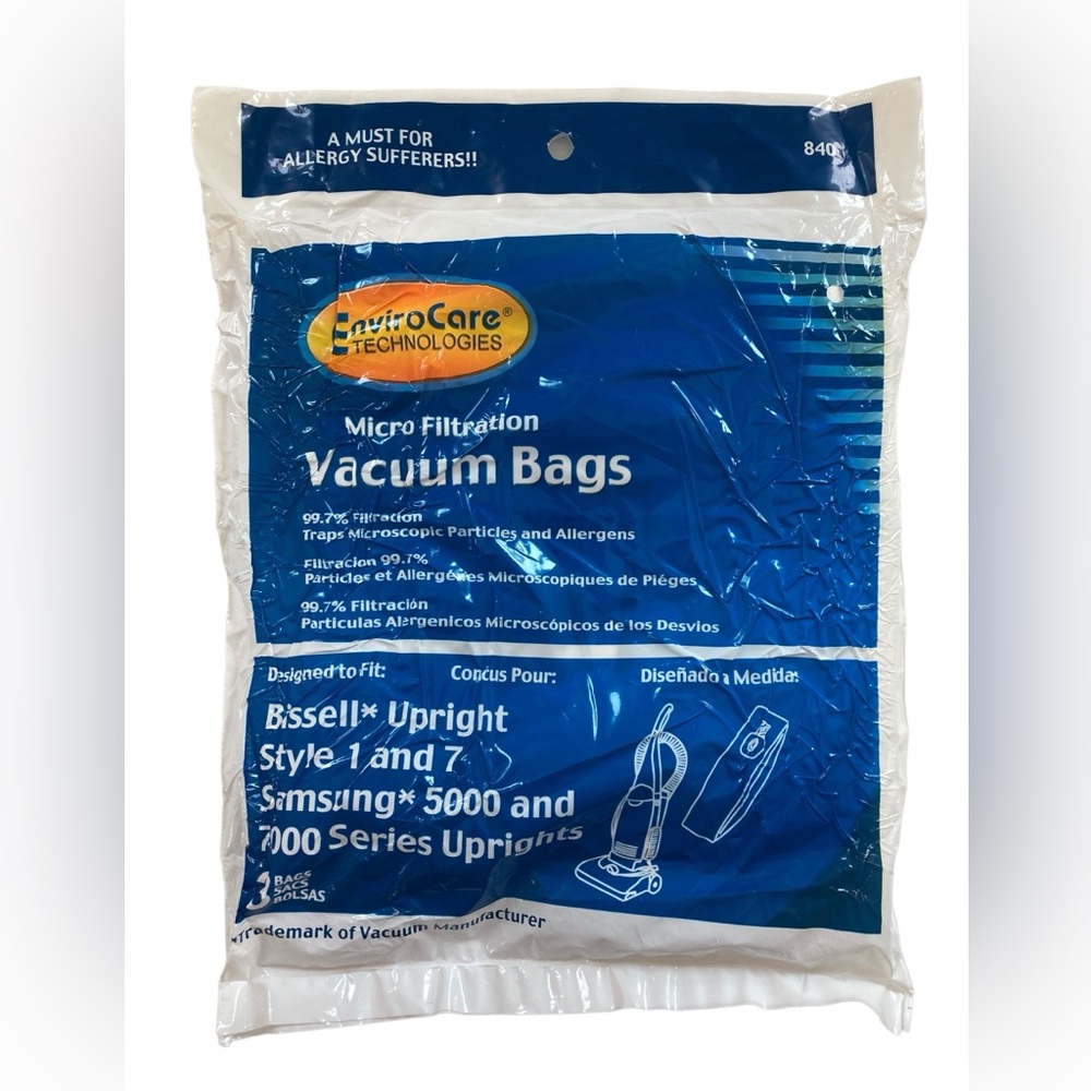 6 Vacuum Bags‎ Enviro Care Bissell Uprights Style 1 & 7 Samsung 5000 & 7000 NOS - Picture 6 of 8